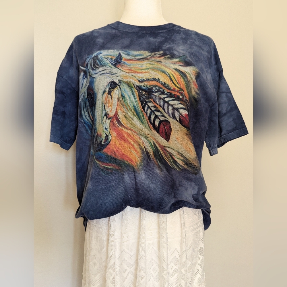 Vintage Tie-Dye Horse Graphic Tee sz L
